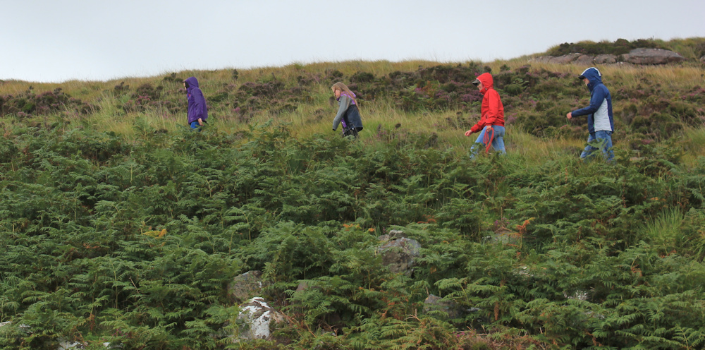 06 walkers on the path, Ruth walking up the coast of Applecross, Scotland