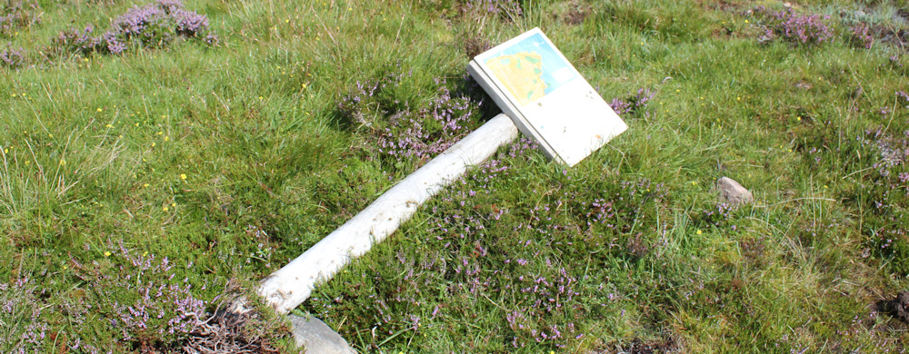 16 woodland project sign, Ruth walking up the coast of Applecross, Scotland