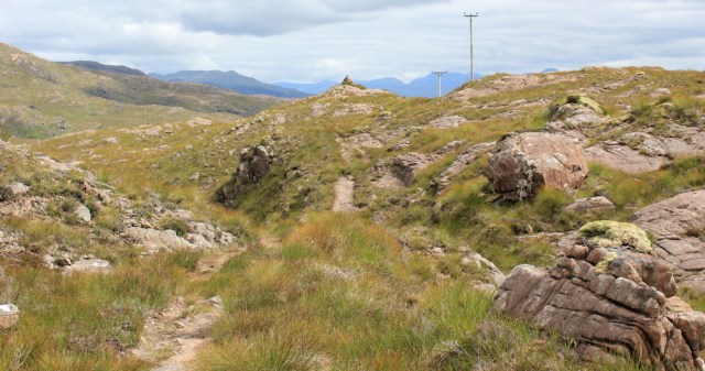 27 up the hill to a cairn, to Airigh-Drishaig, Ruth's coastal walk, Applecross Peninsula