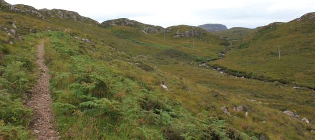 05 footpath above the river, Ruth walking the south bank of Loch Torridon, Scotland