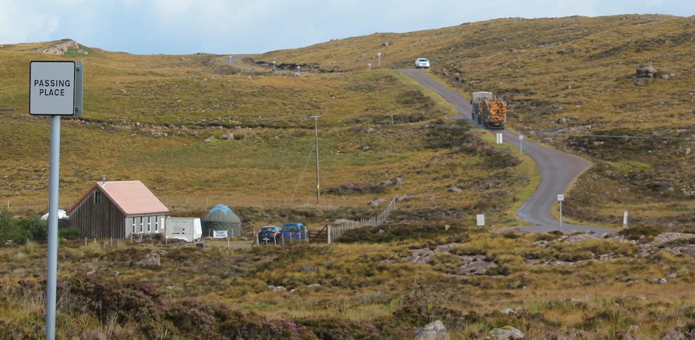 08 logging lorry, Ruth hiking around the north of Applecross, Scotland