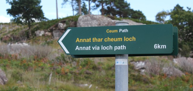 11 path to Annat sign, Ruth's coastal walk around Scotland
