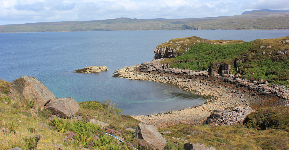 24 view over Loch Torridon to Redpoint, Ruth hiking around the north of Applecross, Scotland