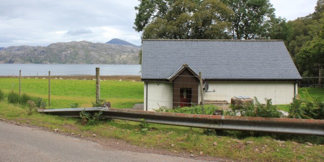26 Inverbain hyrdroelectric scheme, Ruth walking the south bank of Loch Torridon, Scotland