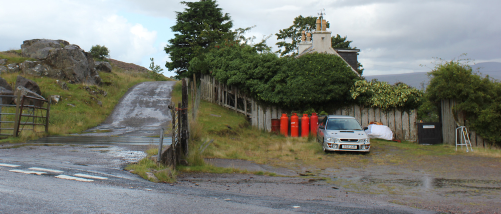30 turnoff to Arrisa, Ruth hiking around the north of Applecross, Scotland