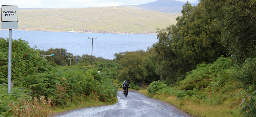 33 cyclists on the way to Kenmore, Ruth hiking the north coast of Applecross, Scotland
