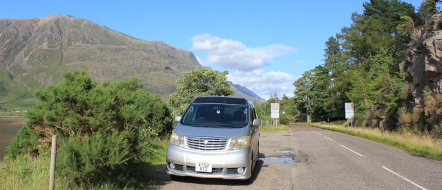 34 The Beast parked at Annat, Ruth's coastal walk around Scotland
