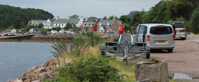 48 parking spot and The Beast, Sheldaig, Ruth hiking the coast of Scotland
