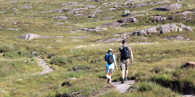 09 two hikers passing, Ruth's coastal walk to Craig Bothy and back, Scotland