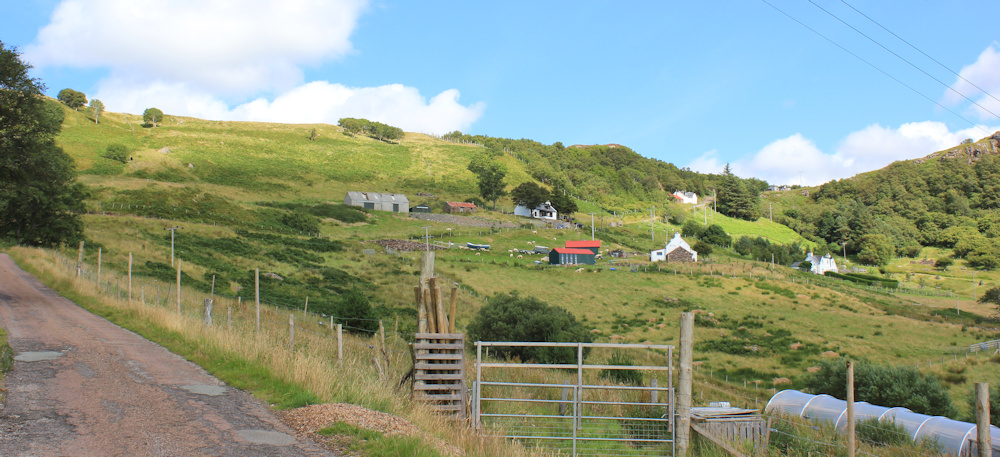 31 up the road from Lower Diabaig, Ruth walking the coast of NW Scotland